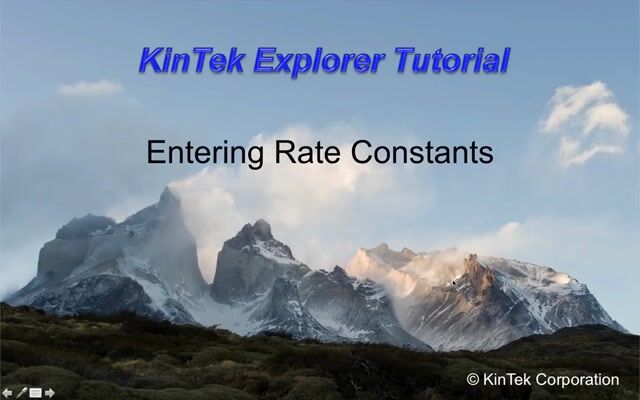 Entering Rate Constants